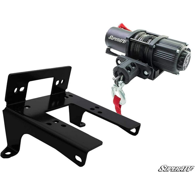 SuperATV 3500 LB Black Ops Winch with Heavy Duty Winch Mounting Plate