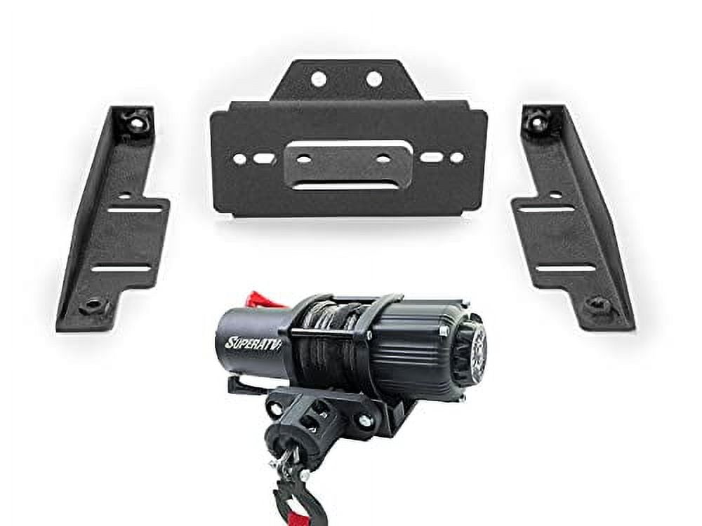 SuperATV 3500 lb Black Ops Winch with Heavy Duty Winch Mounting Plate