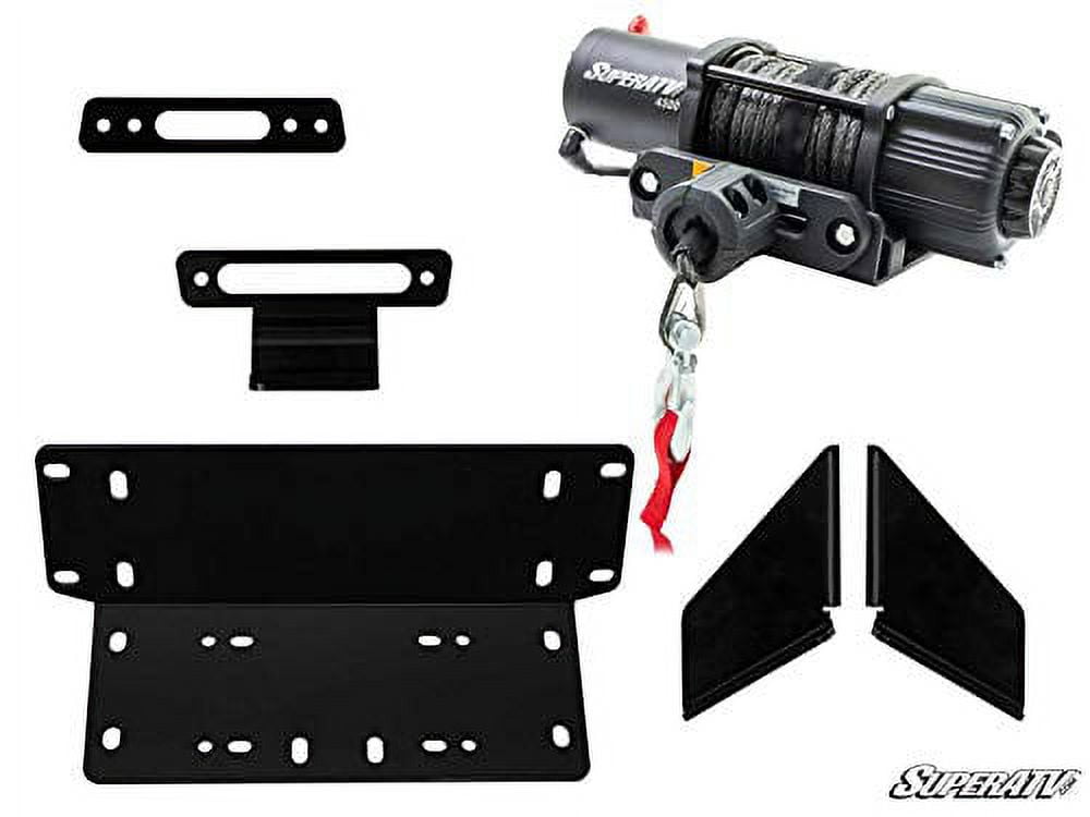 SuperATV 4500 lb Black Ops Winch with Heavy Duty Winch Mounting Plate