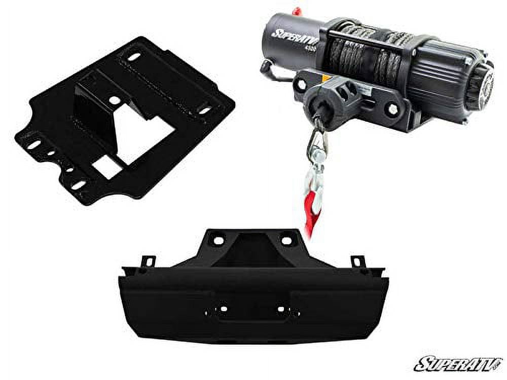 SuperATV 4500 lb Black Ops Winch with Heavy Duty Winch Mounting Plate