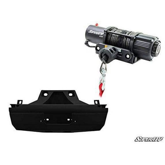SuperATV Black Ops 4500 LB Winch with Winch Mounting Plate for Can Am Maverick X3 (See Fitment)|Complete Can Am Maverick Winch Kit Ready for Install|Powder Coated for Durability|45-WM-CA-X3-00