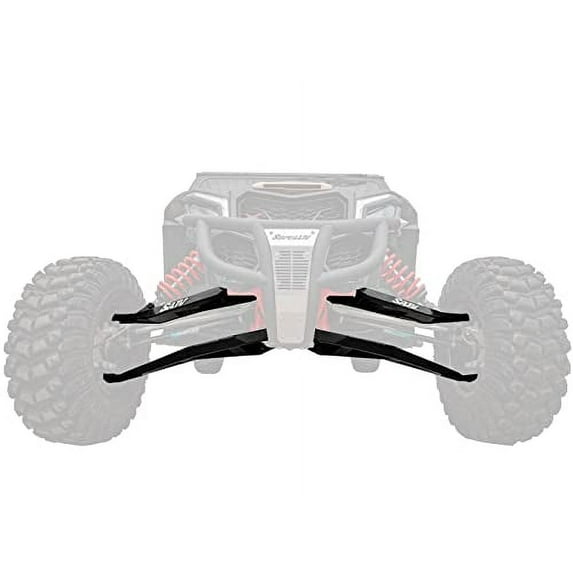 SuperATV Black SideWinder A Arms for Can|Am Maverick X3 |1.5 Inch Forward Offset|Fits up to 36 Inch Tires|72 Inch Wide Machine|Alloy Steel Plating|Adjustable Upper Pivot Block|AA-CA-X3XRS-1.5-02