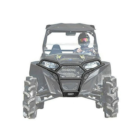 SuperATV Front Bumper / Brush Guard for Polaris RZR 800 |Heavy Duty 38mm Carbon Steel Tube|Powder Coated for Long Lasting Protection|3mm Steel Skid Plate|Fully Protects Front End|FB-P-RZR-001-00