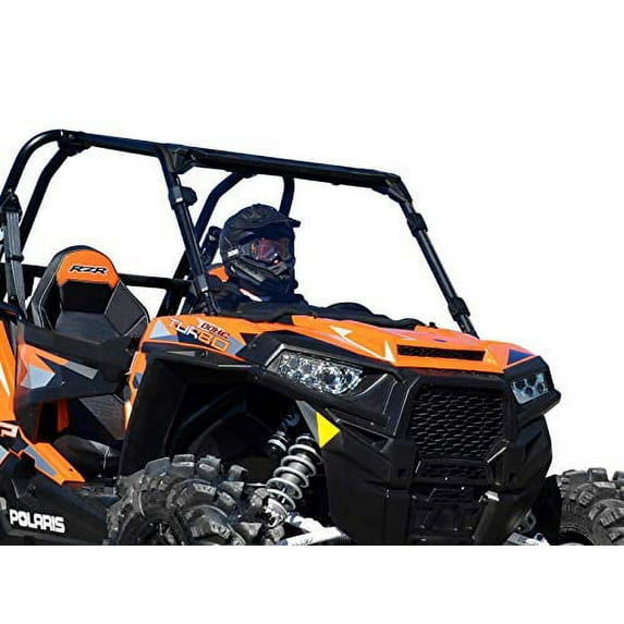 SuperATV Full UTV Windshield for 2016|2018 Polaris RZR XP Turbo/XP 4 Turbo|1/4? Standard Clear Polycarbonate|250x Stronger Than Glass|USA Made|WS-P-RZR1K-001-75#TURBO
