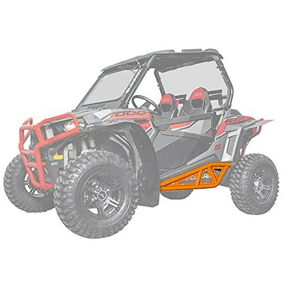 SuperATV HD Nerf Bars/Tree Kickers/Rock Sliders for 2016+ Polaris RZR XP Turbo|Orange|2|Seater|Constructed of 3 mm Carbon Steel|UV Resistant Powder Coat Finish|Easy Installation|NB-P-RZR1K-04#TURBO