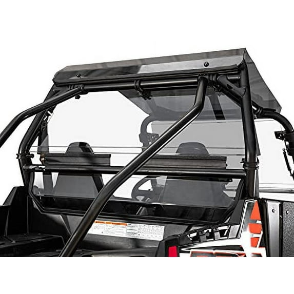 SuperATV HD Rear UTV Windshield for 2012+ Polaris RZR 570/2017 570 S|1/4" Thick Light Tint Polycarbonate 250x Stronger Than Glass|Snug, Rattle|Free Fit|USA Made|RWS-P-RZR-001-76#AB