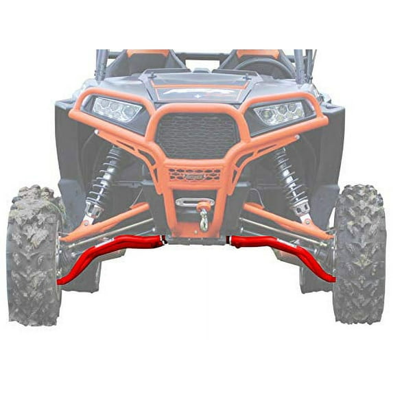 SuperATV High Clearance A Arms for a 2014+ Polaris RZR XP 1000/XP 4 1000|Red|Adjustable Lower Arms|1.5" Ground Clearance|Includes 300M Preinstalled Ball Joints|AA-P-RZRXPT-HC-SBJ-003-BSD-03#OK