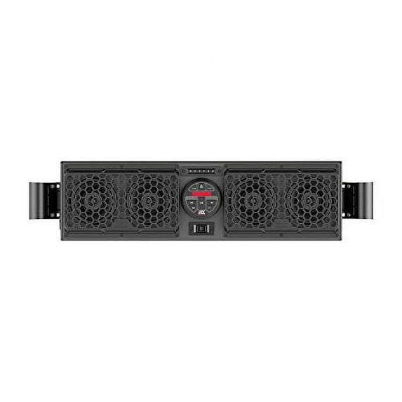 SuperATV MUDSYS31|FC UTV 4|Speaker Sound System|Fits Pro|Fit/Profile Cages with 32.25" to 38.75" Inside Dimension (See Fitment)|Includes LED Light, Digital Clock, and AM/FM Radio|MUDSYS31-FC