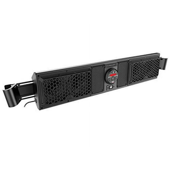 SuperATV MUDSYS46|FC UTV 4|Speaker Sound System|Fits 2016+ Can Am Defender/Defender MAX|Includes LED Light, Cargo Nets, Digital Clock, and AM/FM Radio|MUDSYS46-FC