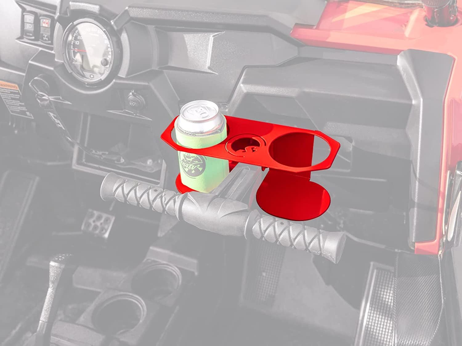 SuperATV Red Grab Bar Cup Holder for Polaris RZR 570/800 / 900 / XP