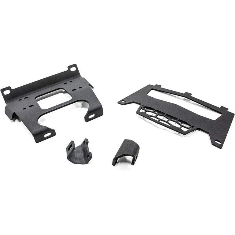 SuperATV Winch Mounting Plate For Polaris General (2016+), General 4 (2017+), General XP 1000 (2020+) - Heavy-Duty Steel, UV-Resistant Coating