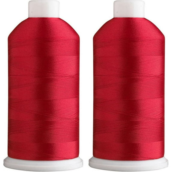 SuperB Pack of 2 Polyester Embroidery Thread 40wt 5000m. Dark Red 3015