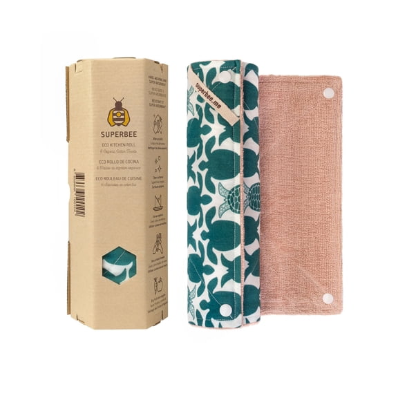 Superbee Eco Kitchen Roll Reusable Paper Towels 6 pieces (10" x 10")