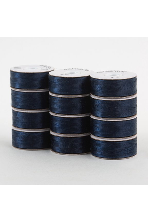 SuperBobs Polyester M-Style Bobbin 12 Pack Dark Blue