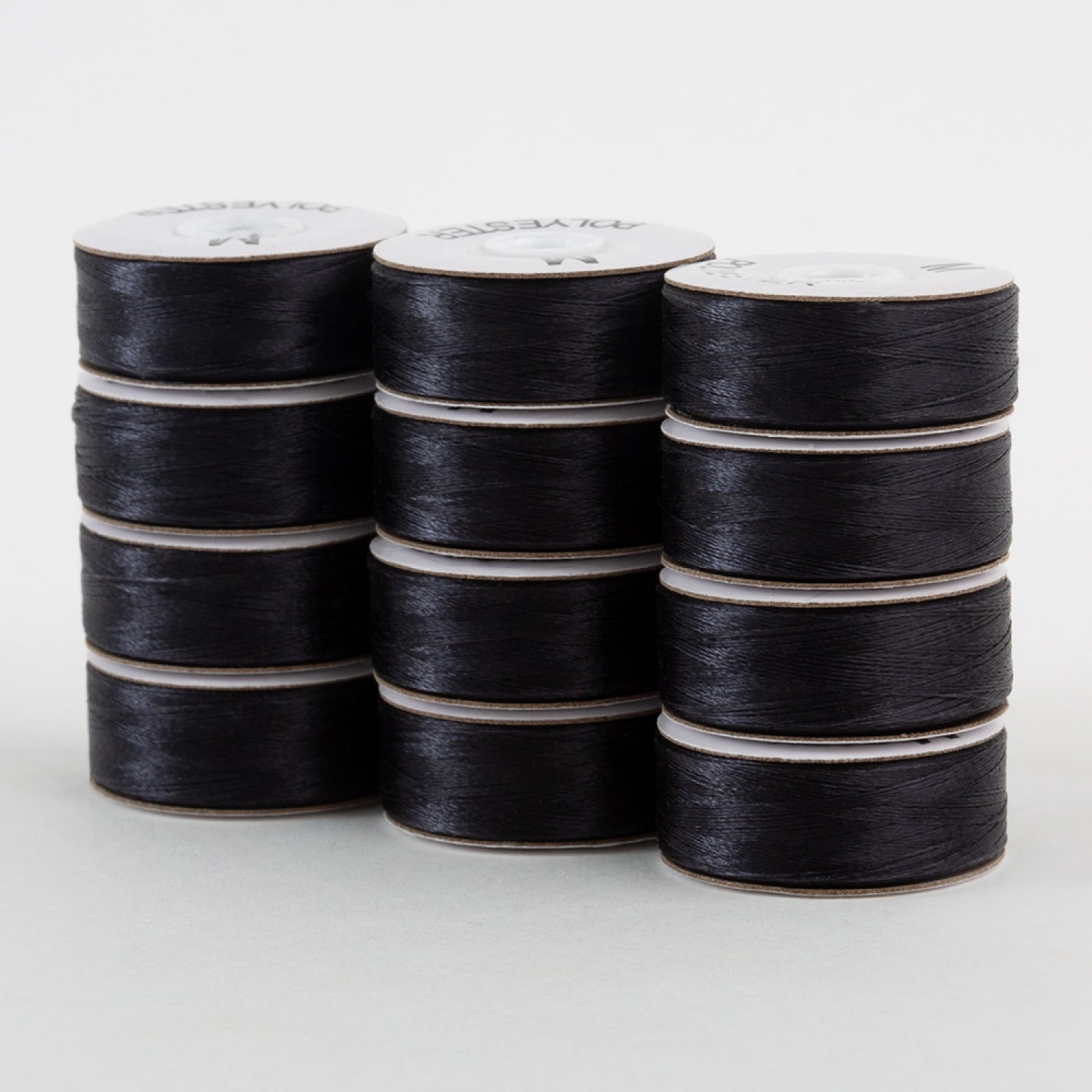 SuperBobs Polyester M-Style Bobbin 12 Pack Dark Gray