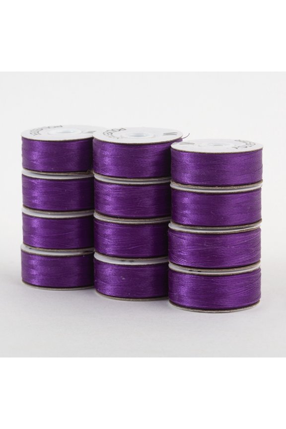 SuperBobs Polyester M-Style Bobbin 12 Pack Dark Purple