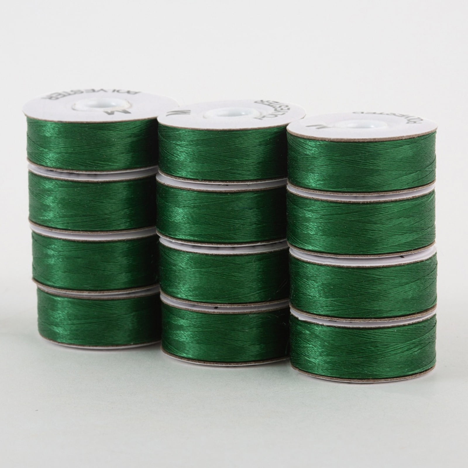 SuperBobs Polyester M-Style Bobbin 12 Pack Green