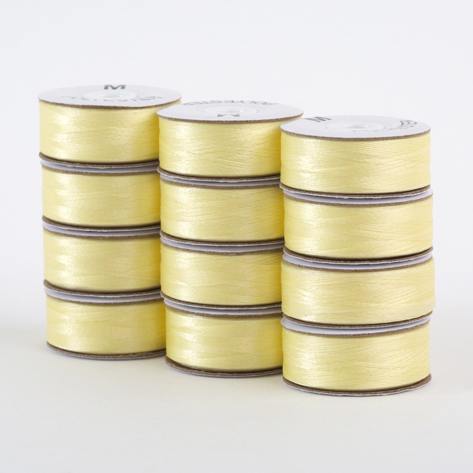 SuperBobs Polyester M-Style Bobbin 12 Pack Light Yellow