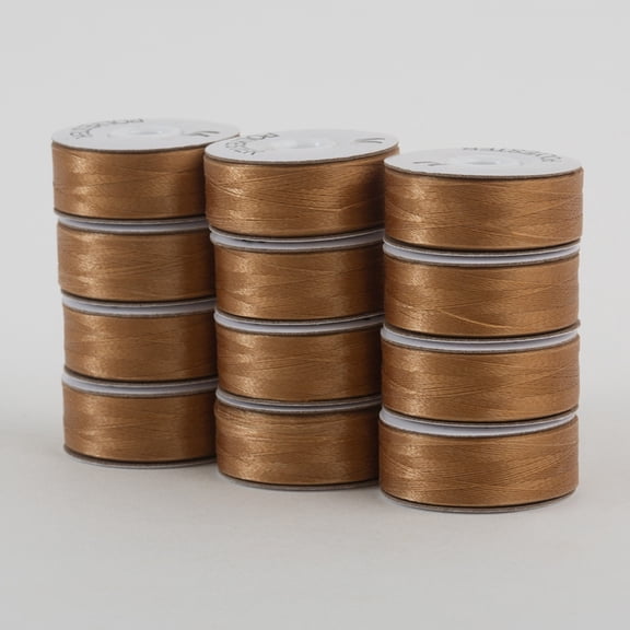 SuperBobs Polyester M-Style Bobbin 12 Pack Medium Brown