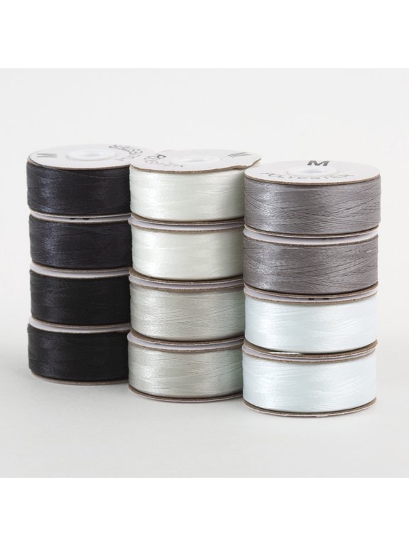 SuperBobs Polyester M-Style Bobbin 12 Pack Monochrome