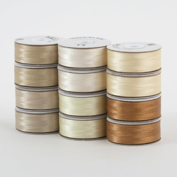 SuperBobs Polyester M-Style Bobbin 12 Pack Neutral