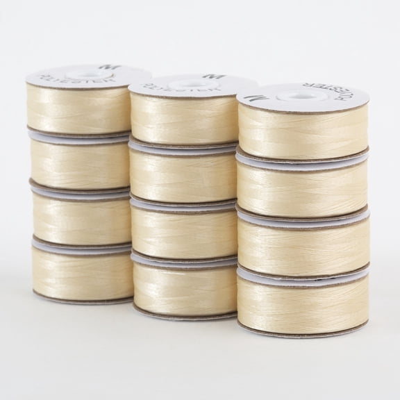 SuperBobs Polyester M-Style Bobbin 72 Pack Cream