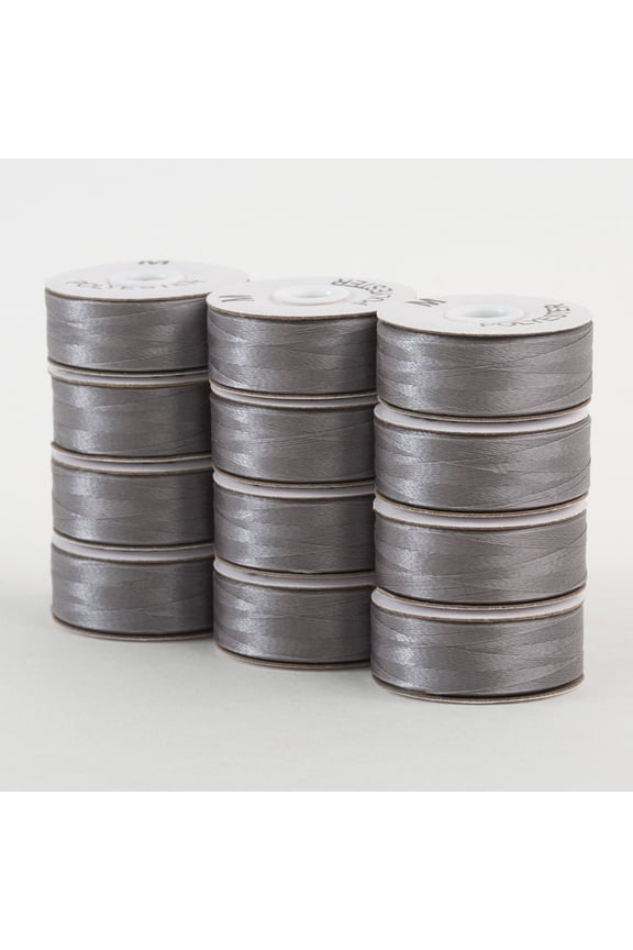 SuperBobs Polyester M-Style Bobbin 72 Pack Gray
