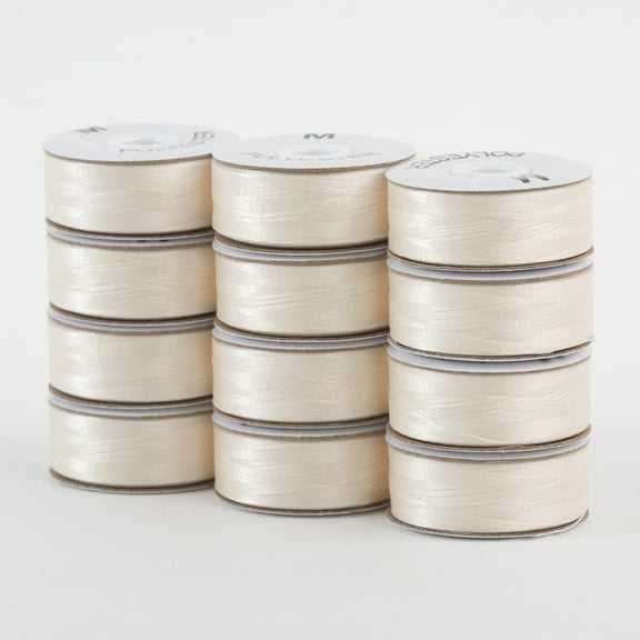 SuperBobs Polyester M-Style Bobbin 72 Pack Off White
