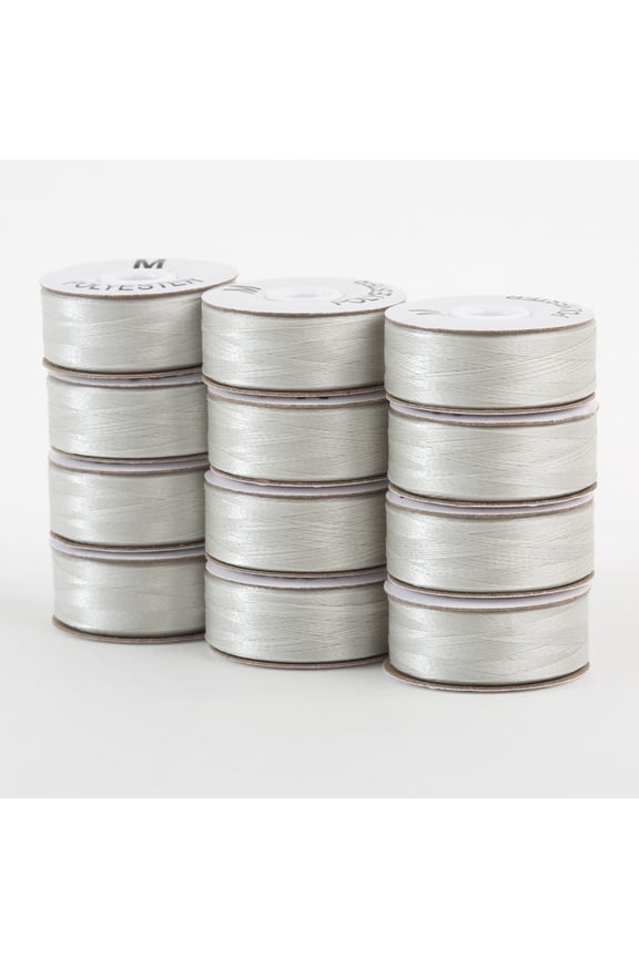 SuperBobs Polyester M-Style Bobbin 72 Pack Silver
