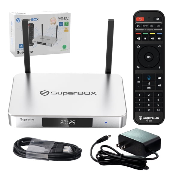 SuperBox 8K Supreme Premium Edition Bundle  2025 Newest Model Media Box, 4G+128G Powerful Smart TV  Box with ,Time Shift, Parental Control Time & Voice Controls