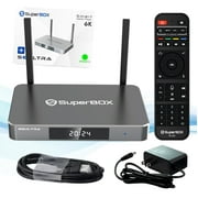 SuperBox S6 Elite Ultra for TV 2025 Fully Loaded, Wireless Voice Remote Included, 6K Super Box with Voice Remote, 4G RAM+128G ROM, Wifi 6.0, Android 12.0, Easy Setup Guide by Authorised Seller