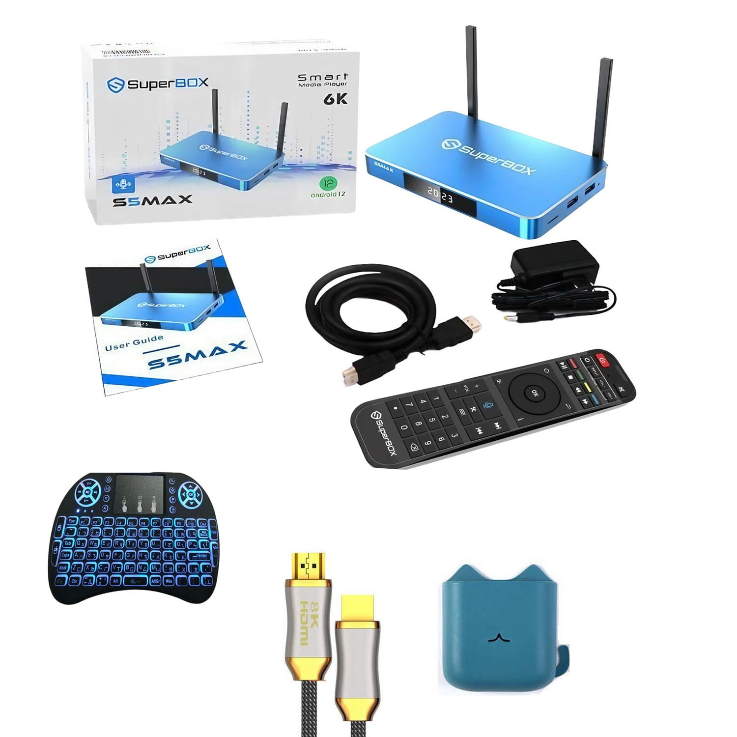 SuperBox S5 Max Premium 2025 | Bundle with 8K HDMI Cable, Backlit