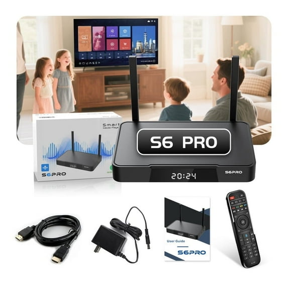 SuperBox S6 Pro 4K Android TV Box - 4G+32G Storage, Voice Remote, Time Shift & Parental Controls, Latest 2025 Model