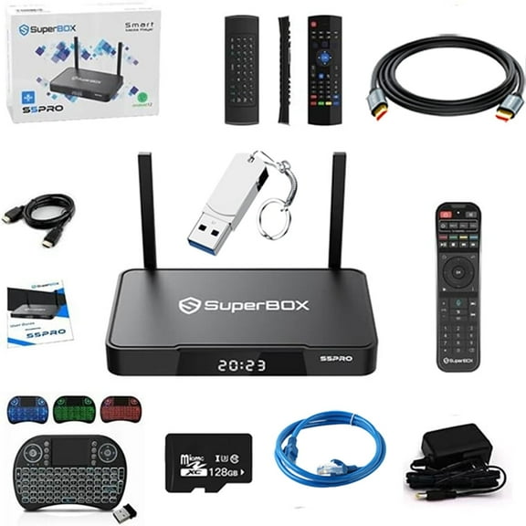 SuperBox S5 Pro Premium Edition with Built-in Voice Control System | 2025 Model | Android 12 | 4GB RAM | 32GB Storage