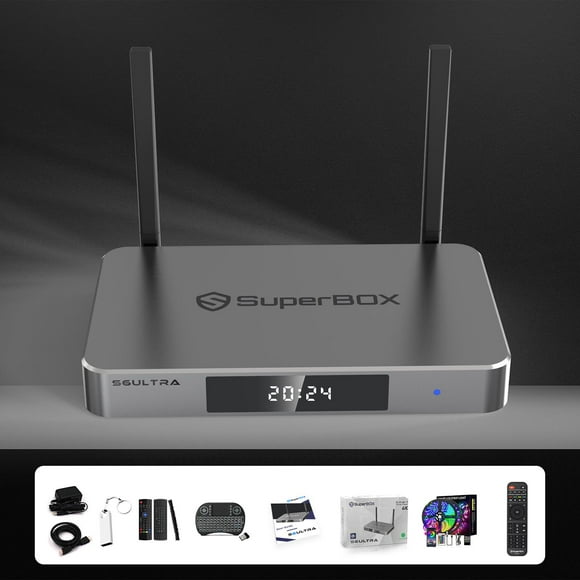 SuperBox S6 Ultra 4g ram 128g Storage With NEWLY UPDATED Voice Command Remote and keypads