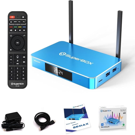 SuperBox S6 MAX 2025,4G+64G Powerful Smart Box,Dual Band WiFi, Built-in Voice Control System