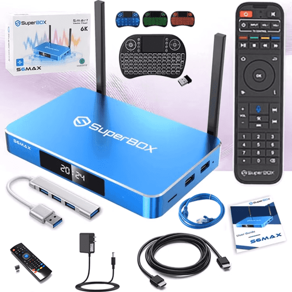 SuperBox S6 MAX 2025,4G+64G Powerful Smart Box,Dual Band WiFi, Built-in Voice Control System