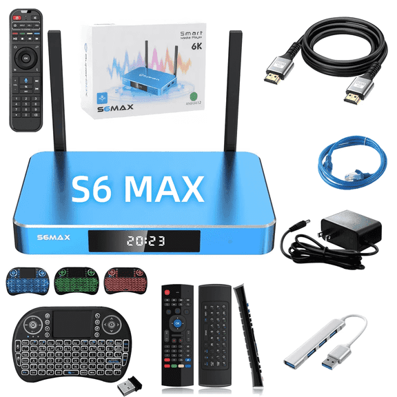 SuperBox S6 MAX 2025 Fully Loaded TV Box,4G+64G,with Voice Remote,Time Shift Feature & Easily Set Up Parental Controls, Perfect for Family Movie Nights