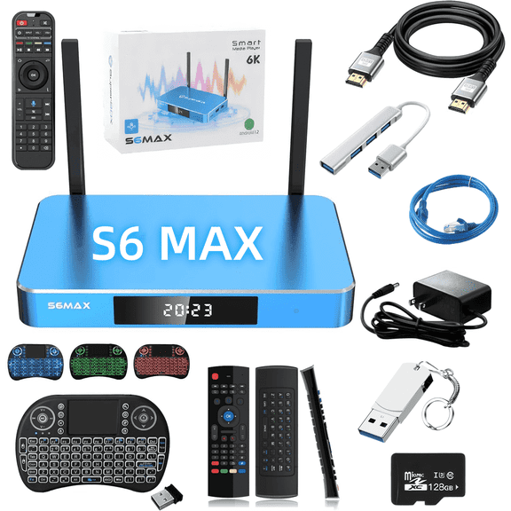 SuperBox S6 MAX 2025 Fully Loaded TV Box,4G+64G,with Voice Remote,Time Shift Feature & Easily Set Up Parental Controls, Perfect for Family Movie Nights