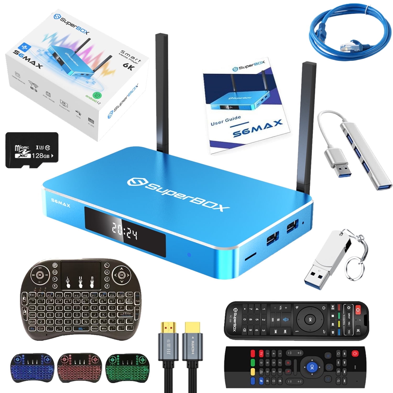 SuperBox S6 MAX 2025 Newest Pack 4G+64G Powerful Smart TV Box,Time Shift, Parental Control Time,Super Powerful TV Box with Voice Remote Control,Ideal for Home