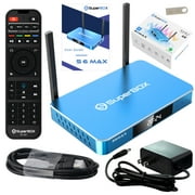 SuperBox S6 MAX Fully Loaded,2025 Newest Pack,4G+64G Powerful Smart Box,Time Shift, Parental Control Time,Super Powerful TV Box with Voice Remote Control,Ideal for Home