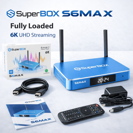 SuperBox S6 Max – 6K Smart TV Box with 4GB RAM, 64GB Storage, Voice Remote, Dual Band 2T2R WiFi, Latest Edition, Quick Setup and Support from Seller