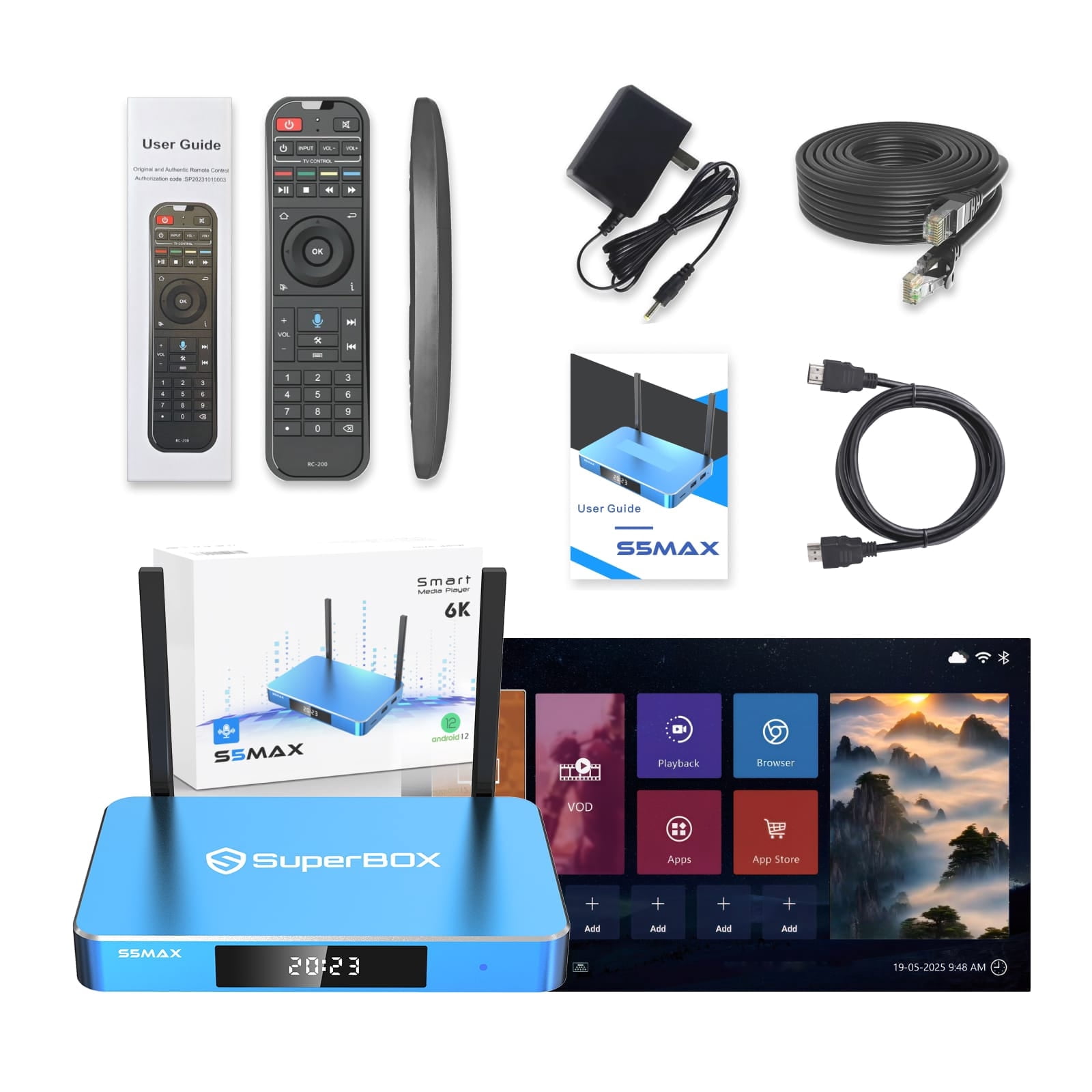 TLHDEL S6-Max 2025 SuperBox S6-Max Streaming Device, 4GB DDR RAM