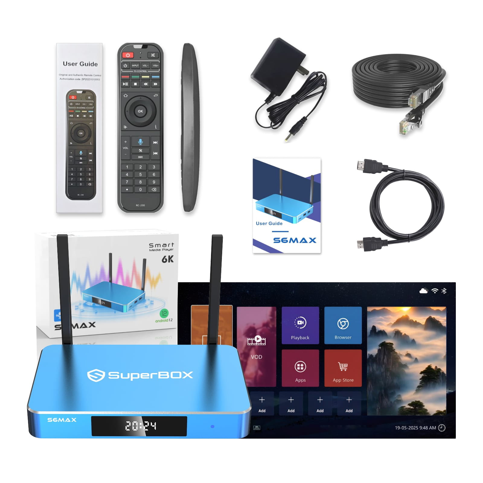 SuperBox S6-Max 2025: Next-Gen 4GB DDR, 64GB eMMC, Wi-Fi 6