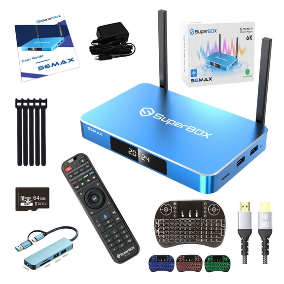 SuperBox S6 Max Premium Edition with Voice Control | 2025 Model | 4GB RAM | 64GB Storage | Includes Remote Control