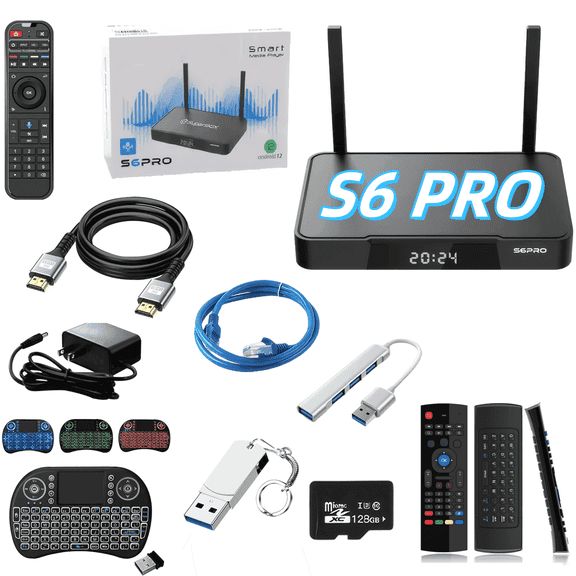 SuperBox S6 Pro 2025 Fully Loaded,4G+32G,with Voice Remote