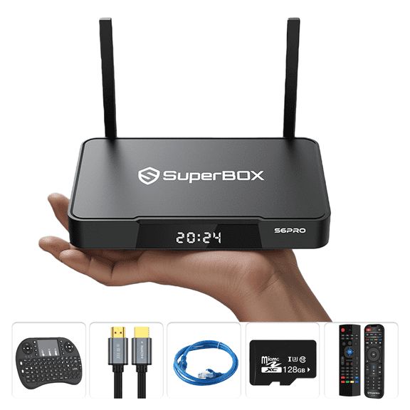 SuperBox S6 Pro Streaming Media Player, Latest 2025 Model with Voice Remote Control