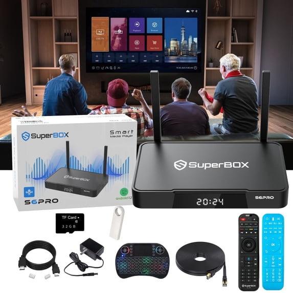 SuperBox S6 Pro Portable Home Smart TV System with Voice Remote Control