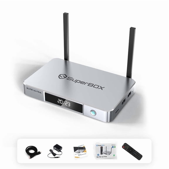 SuperBox S6 Ultra 2025 ,4G+128G,Time Shift Feature&Easily Set Up Parental Controls,6K HMDI,with Voice Remote,2T2R,Quad-Core,Newest Model Media Box with Channels Free,Phone Support