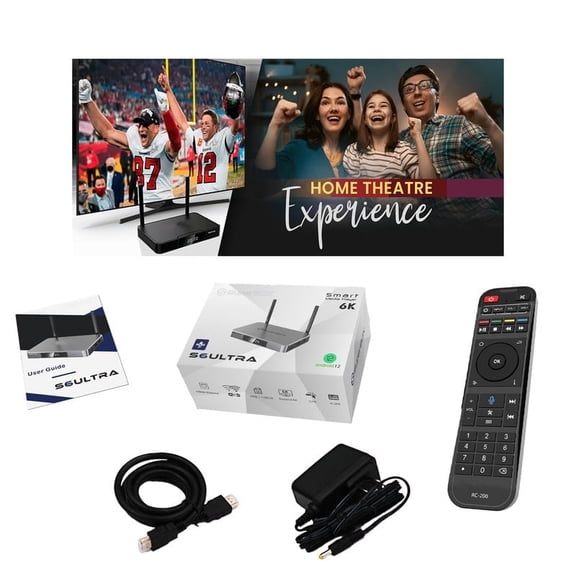 SuperBox S6 Ultra,2025 Newest Pack,4G+128G Powerful Smart Box,Time Shift, Parental Control Time,Super Powerful TV Box with Voice Remote Control,Ideal for Home